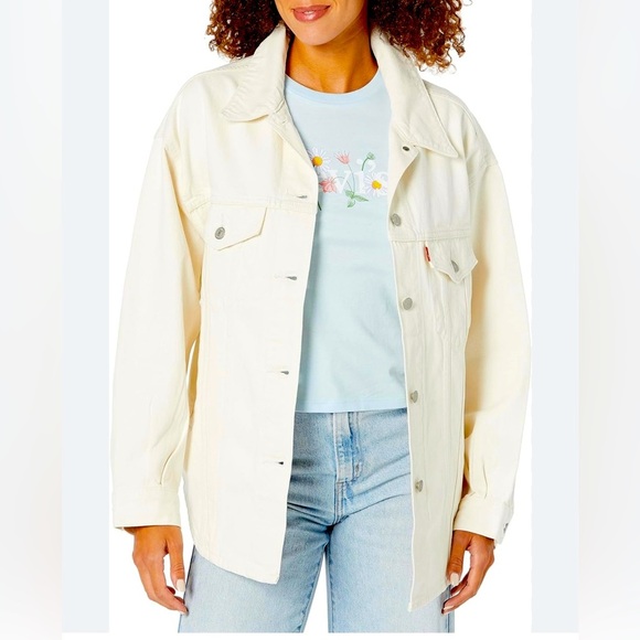 Levi's Jackets & Blazers - Levi's Denim Button Front Long Sleeve Shirt Jacket size XSmall color cream